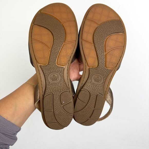 Born Womens Trang Metallic Gold Leather Slingback Sandals - 9 9M - Picture 7 of 10